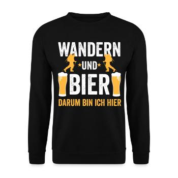 Wandern Bier Wanderer Wandersport - Unisex Pullover - Schwarz - Vorne - Alina (178cm) & Michal (187cm)