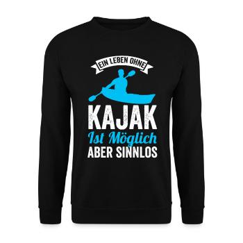 Kajak Kajakverein Kayak - Unisex Pullover - Schwarz - Vorne - Alina (178cm) & Michal (187cm)