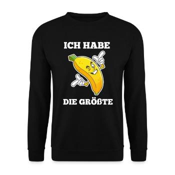 Lustiges Bananen Die Größte Banane Spruch Obst - Unisex Pullover - Schwarz - Vorne - Alina (178cm) & Michal (187cm)