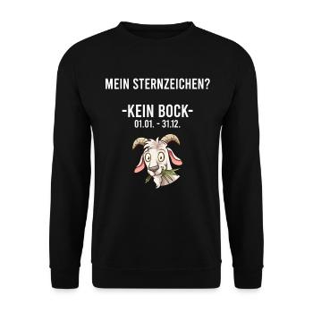 Sternzeichen Kein Bock | Ziege Lustig Geschenk - Unisex Pullover - Schwarz - Vorne - Alina (178cm) & Michal (187cm)