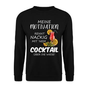 Lustiges Cocktail Spruch Ironisch Sarkastisch - Unisex Pullover - Schwarz - Vorne - Alina (178cm) & Michal (187cm)