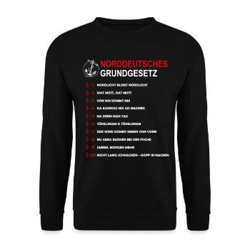 Plattdeutsch Sprüche Norddeutscher Humor Nordlicht - Unisex Pullover - Schwarz - Vorne - Alina (178cm) & Michal (187cm)