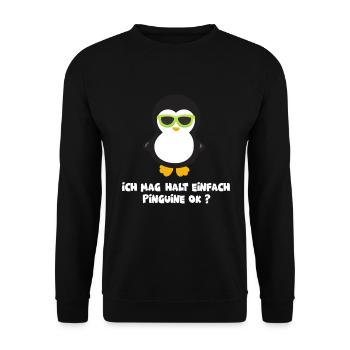 Pinguin - Unisex Pullover - Schwarz - Vorne - Alina (178cm) & Michal (187cm)