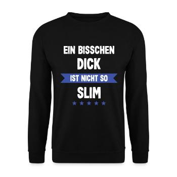 Ein bisschen Dick ist nicht so Slim - Unisex Pullover - Schwarz - Vorne - Alina (178cm) & Michal (187cm)