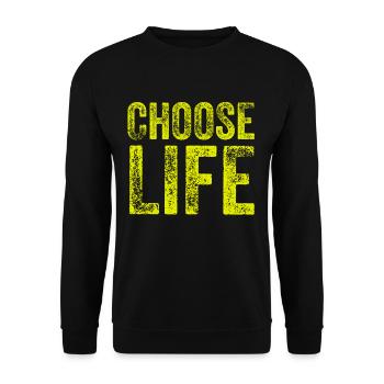 CHOOSE LIFE GEORGE WHAM YOG GIFT - Unisex Pullover - Schwarz - Vorne - Alina (178cm) & Michal (187cm)