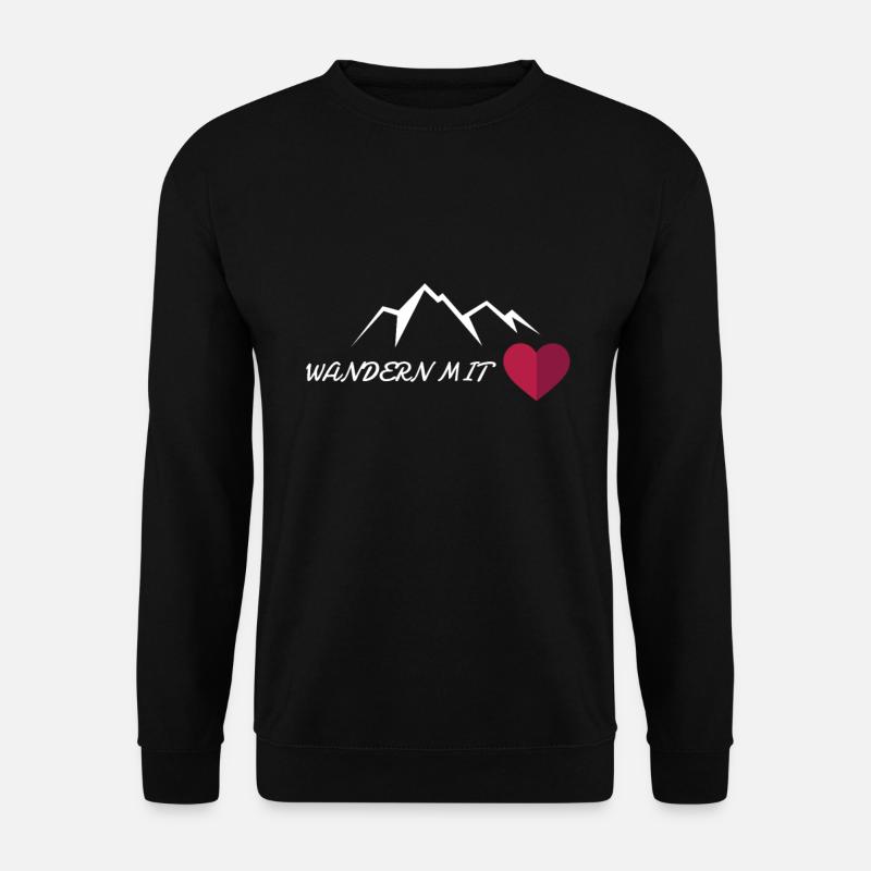 Wandern Wanderer Pilgerreise - wandern mit herz - Unisex Pullover - Schwarz