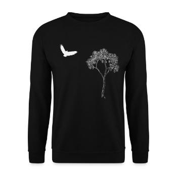 Nature bird tree nature freedom - Unisex Sweatshirt - black - Front - Alina (178cm) & Michal (187cm)