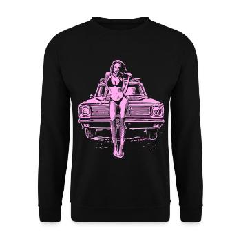2reborn THE CAR GIRL Country Route Auto Bikini Sum - Unisex Sweatshirt - black - Front - Alina (178cm) & Michal (187cm)