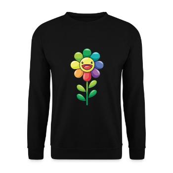 Colorful flower sunflower rainbow colors kids - Unisex Sweatshirt - black - Front - Alina (178cm) & Michal (187cm)