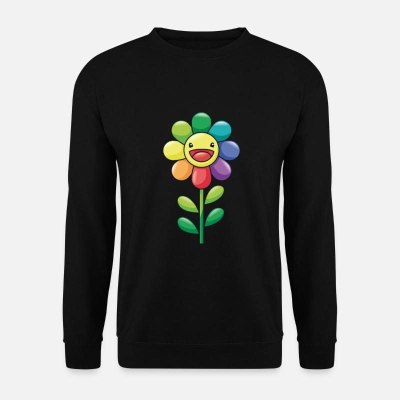 Bunte Blume Sonnenblume Regenbogen Farben Kinder - Unisex Pullover - Schwarz