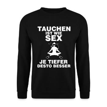 La plongée est comme un cadeau de plongée sous-marine - Sweat-shirt Unisexe - noir - Devant - Alina (178cm) & Michal (187cm)