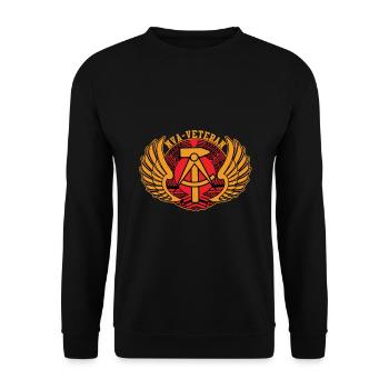 DDR NVA Veteran Nationale Volksarmee Geschenk - Unisex Pullover - Schwarz - Vorne - Alina (178cm) & Michal (187cm)