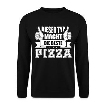 Pizzabäcker - Unisex Pullover - Schwarz - Vorne - Alina (178cm) & Michal (187cm)