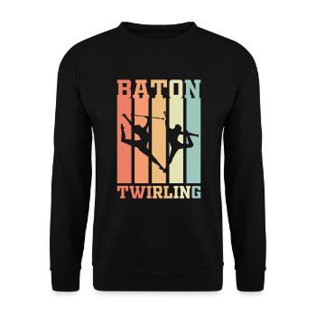Baton Twirling Retro Gift - Sweat-shirt Unisexe - noir - Devant - Alina (178cm) & Michal (187cm)