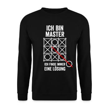 Master Studium Student - Unisex Pullover - Schwarz - Vorne - Alina (178cm) & Michal (187cm)