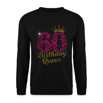 60 ans Bday Queen 60e anniversaire Queen Sixty - Sweat-shirt Unisexe - noir - Devant - Alina (178cm) & Michal (187cm)