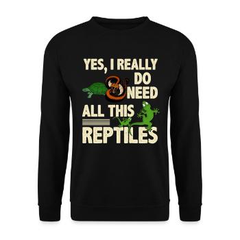 Gecko Eidechse - Unisex Pullover - Schwarz - Vorne - Alina (178cm) & Michal (187cm)