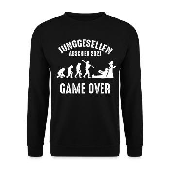 Game Over Bräutigam JGA Junggesellenabschied - Unisex Pullover - Schwarz - Vorne - Alina (178cm) & Michal (187cm)