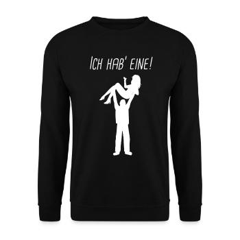Ich hab' eine Bräutigam JGA Polterabend Hochzeit - Unisex Pullover - Schwarz - Vorne - Alina (178cm) & Michal (187cm)
