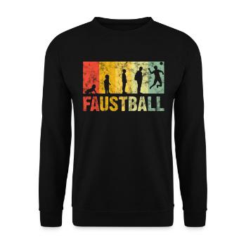 Faustball Retro - Unisex Pullover - Schwarz - Vorne - Alina (178cm) & Michal (187cm)