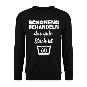60. Geburtstag Geschenkidee Mann Mai 1960 Damen - Unisex Pullover - Schwarz - Vorne - Alina (178cm) & Michal (187cm)