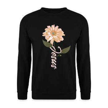 Jesus flower - Unisex Sweatshirt - black - Front - Alina (178cm) & Michal (187cm)