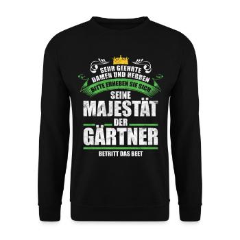Gartenarbeit Gärtner Sprüche Geschenkidee - Unisex Pullover - Schwarz - Vorne - Alina (178cm) & Michal (187cm)