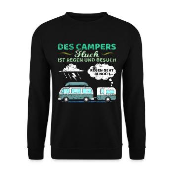 Camper Spruch Wohnwagen Wohnmobil Womo Camping - Unisex Pullover - Schwarz - Vorne - Alina (178cm) & Michal (187cm)