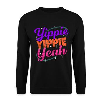 Yippie Yippie Yeah EDM Festival Musique Techno - Sweat-shirt Unisexe - noir - Devant - Alina (178cm) & Michal (187cm)