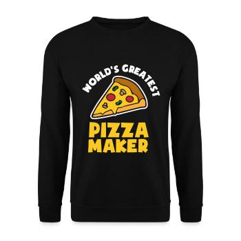 Pizzabäcker Pizzalover-Geschenk - Unisex Pullover - Schwarz - Vorne - Alina (178cm) & Michal (187cm)