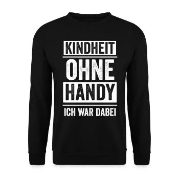 Kindheit ohne Handy ich war dabei - Unisex Pullover - Schwarz - Vorne - Alina (178cm) & Michal (187cm)