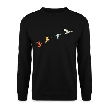 Origami hobbyist crafting outfit - Unisex Sweatshirt - black - Front - Alina (178cm) & Michal (187cm)