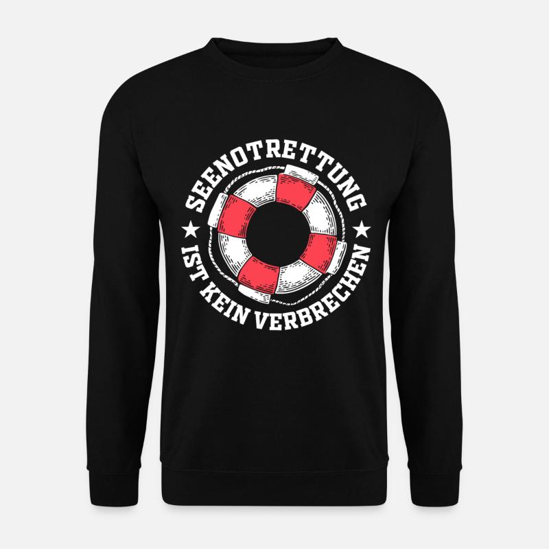 Seenotrettung ist kein Verbrechen Rettungsring - Unisex Pullover - Schwarz