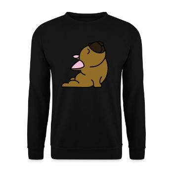 Mops yoga shirt - Unisex Sweatshirt - black - Front - Alina (178cm) & Michal (187cm)