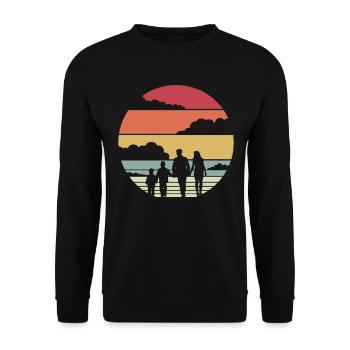 Family cohesion retro gift - Unisex Sweatshirt - black - Front - Alina (178cm) & Michal (187cm)