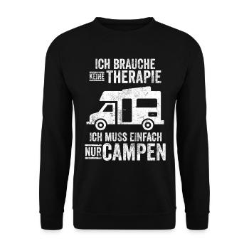 Campen Wohnmobil Camper Campingplatz - Unisex Pullover - Schwarz - Vorne - Alina (178cm) & Michal (187cm)
