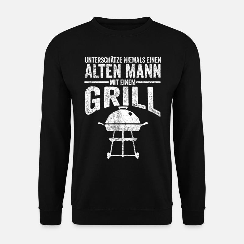 Grillen Alter Mann - Unisex Pullover - Schwarz