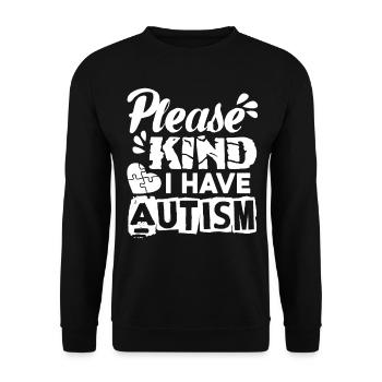 Autismusbewusstsein Ich habe Autismus - Unisex Pullover - Schwarz - Vorne - Alina (178cm) & Michal (187cm)