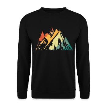 Mountains hiking retro vintage style - Unisex Sweatshirt - black - Front - Alina (178cm) & Michal (187cm)