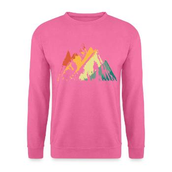 Berge Wandern Retro Vintage Style - Unisex Pullover - Pink - Vorne