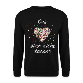 Das Herz wird nicht dement - Unisex Pullover - Schwarz - Vorne - Alina (178cm) & Michal (187cm)