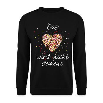 Das Herz wird nicht dement - Unisex Pullover - Schwarz - Vorne - Alina (178cm) & Michal (187cm)