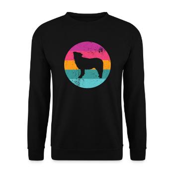 Border Collie rétro - Sweat-shirt Unisexe - noir - Devant - Alina (178cm) & Michal (187cm)
