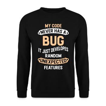 Programmer - My Code Never Has A Bug - Unisex Sweatshirt - black - Front - Alina (178cm) & Michal (187cm)