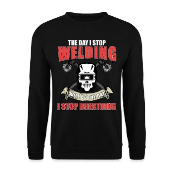 Welding - Unisex Sweatshirt - black - Front - Alina (178cm) & Michal (187cm)