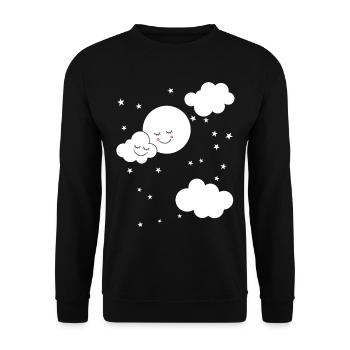 Sweet moon clouds night sky fantasy kids baby - Unisex Sweatshirt - black - Front - Alina (178cm) & Michal (187cm)