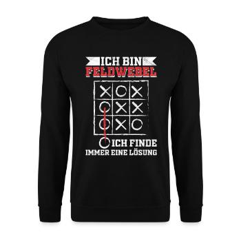 Feldwebel lustige Geschenkidee - Unisex Pullover - Schwarz - Vorne - Alina (178cm) & Michal (187cm)