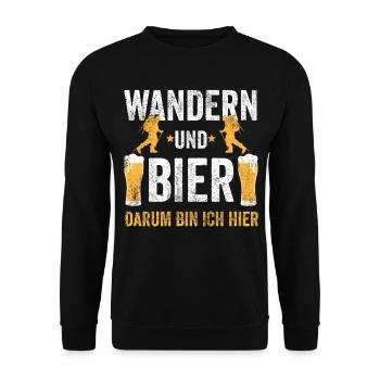 Wandern Bier Wanderer Wandersport - Unisex Pullover - Schwarz - Vorne - Alina (178cm) & Michal (187cm)