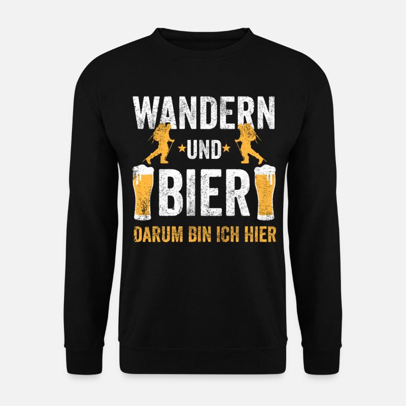 Wandern Bier Wanderer Wandersport - Unisex Pullover - Schwarz