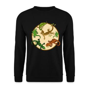 Lézard gecko - Sweat-shirt Unisexe - noir - Devant - Alina (178cm) & Michal (187cm)
